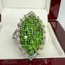 Silver Chrome Diopside & White Topaz Halo Ring Image 5