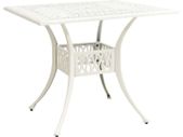 Garden Table White 90x90x73 cm Cast Aluminium