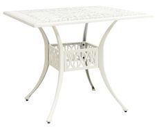 Garden Table White 90x90x73 cm Cast Aluminium