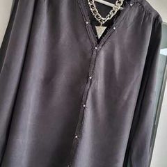 ZARA charcole studded shirt Sz M (Fit 8-10UK)