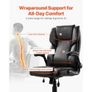 Executive Chair, High Back Office Chair with Flip-up Armrests & Lumbar Support, Ergonomic Desk Chair Adjustable Tilt & Height, PU Leather Swivel Rolling Chair for Working, Study, Gaming, Black Image 2
