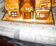 Beautiful Old Price Kensington Cottage Ware Cruet Salt, Pepper Shakers & Mustard Jar - England, Postage Available