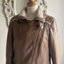 Ladies ASOS Leather Aviator Jacket Size Uk12 Image 3