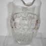 Vintage Large Clear Glass Pitcher Scallop Handle Image 9