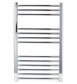 Chrome Straight Heated Towel Rail W400mm x H800mm Flat Central Heating Towel Radiator (FREE POSTAGE)