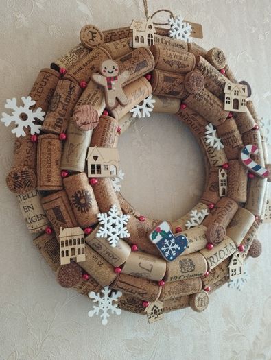 Recycled Wine Cork Wreath.