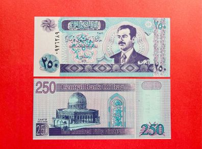 Iraq   250  Dinars  2002. Pick  88. ( Uncirculated )