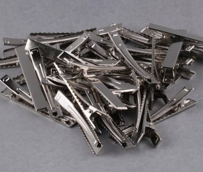DIY Silver Alligator Hair Clips (10 pieces)