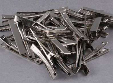 DIY Silver Alligator Hair Clips (10 pieces)