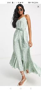 Green strappy midi dress