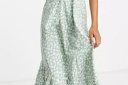 Green strappy midi dress