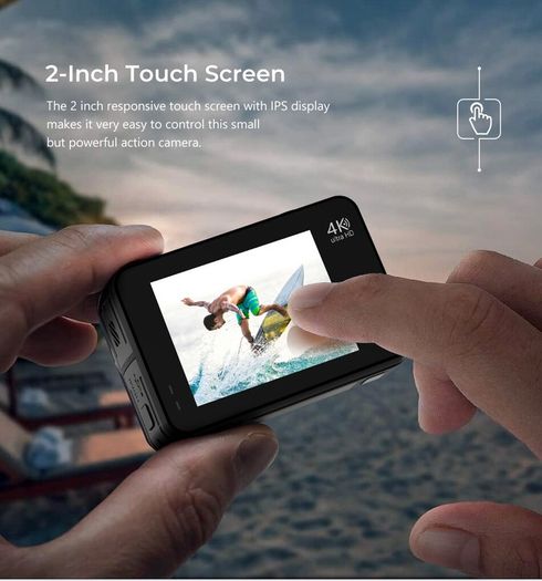 Action Camera K80 4K Dual Screen WiFi 5m Body Waterproof 60FPS 20MP 2.0 Touch LCD EIS Remote Control 4X Zoom Sports Cam