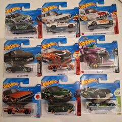 Nine hot wheel cars