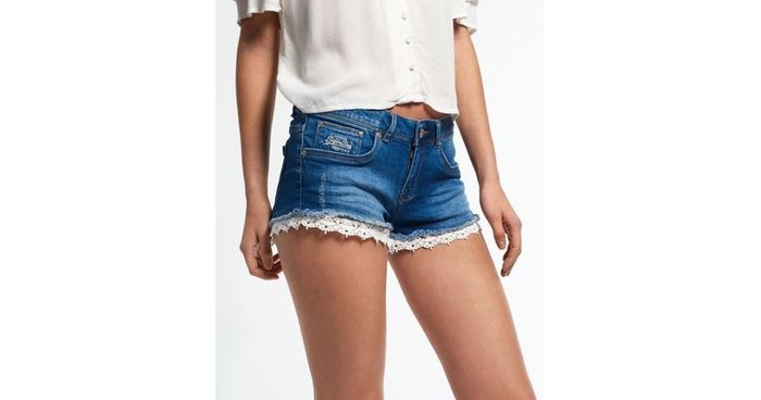 Superdry Womens Lace Edge Hot Shorts 26 Bnwt