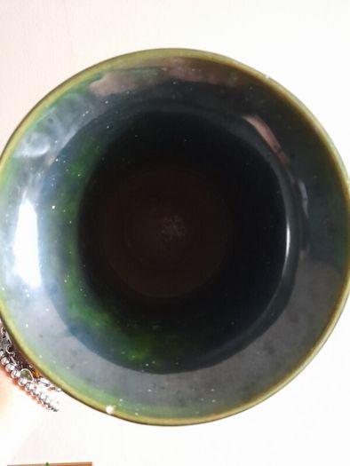 Clay decorative vase, hand painted H32 cm