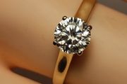 1 carat Brilliant cut Moissanite Yellow Gold Solitaire Ring