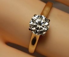 1 carat Brilliant cut Moissanite Yellow Gold Solitaire Ring