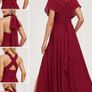 Burgundy Bridesmaid Dress / Ballgown / Classy Formal red dress Image 4