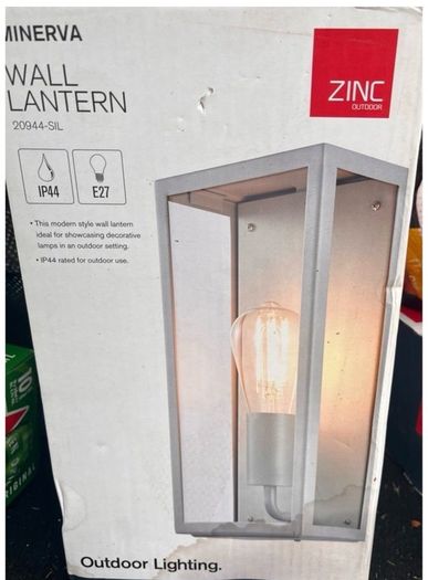 2 Zinc Outdoor Minerva Wall Lanterns (Brand New in Boxes)