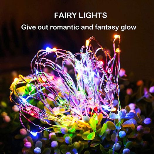 Solar String Lights Waterproof, 12M/40Ft 120 LED 8 Modes Copper Wire Decorative Solar Fairy Lights for Home, Garden, Patio, Yard, Fence, Camping, Party, Wedding (Multi-Coloured)