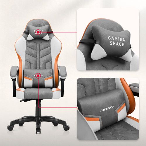 Huzaro Force 2.7 Grey Velour Gaming Chair