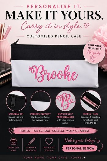 personalised pencil case/ make up brush bag