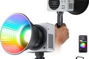 HB80C RGBWW LED Video Light with Built-in 72Wh Battery &amp; 100W PD Fast Charging, 80W Mini RGB COB Continuous Output Lighting Bowens Mount Handheld Spotlight 2500K-7500K, 10400lux/m, 18 Effects