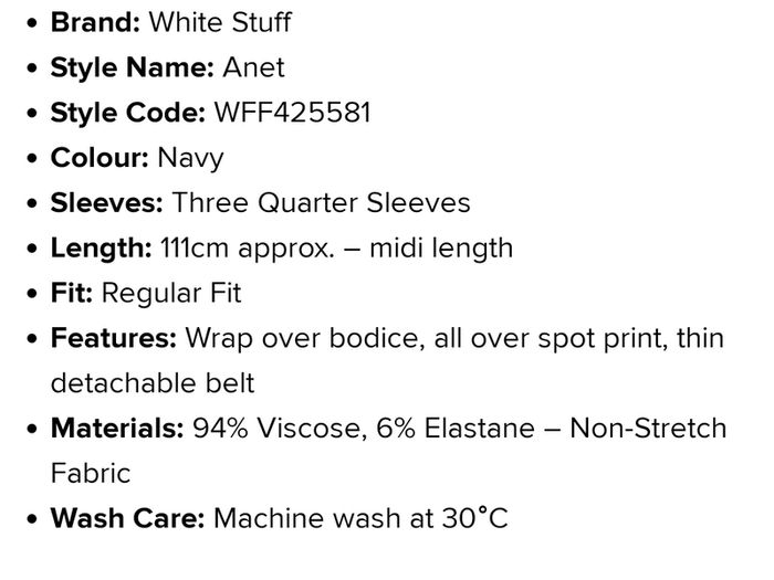 New White Stuff knee length jersey wrap dress
