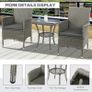 Garden Outdoor Rattan Furniture Bistro Set 3 PCs Patio Weave Companion Chair Table Set Conservatory, Light Grey (FREE SHIPPING) Image 8
