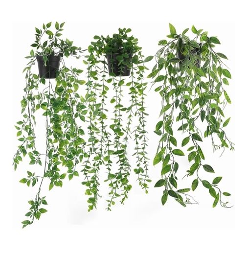 Fake Ivy Potted Plant Outdoor Artificial Trailing Fake Ivy Vines Decor Faux Hanging Plant with Pot Greenery for Home Decor Garden Wall Indoor