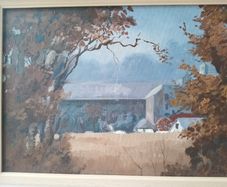 "Gethsemany Trappist Monastery".Impressionist Oil  Painting on Canvas.