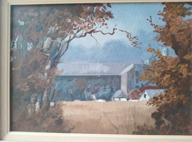 "Gethsemany Trappist Monastery".Impressionist Oil  Painting on Canvas.