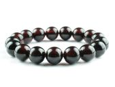 Luxury Dark Cherry Baltic Amber Unisex 12mm Beaded Stretch Bracelet for Men Women Genuine Amber Large Beads