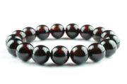 Luxury Dark Cherry Baltic Amber Unisex 12mm Beaded Stretch Bracelet for Men Women Genuine Amber Large Beads