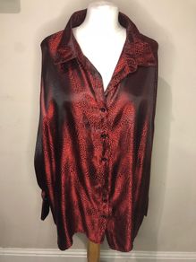 NEW Boohoo red leopard print blouse (size 22)