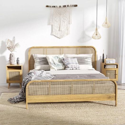 Set of 2 Rattan Bedside Tables