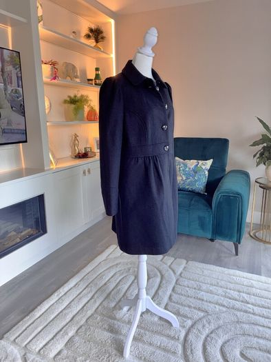 Ladies Black Peplum Coat from H&M Size: UK 12 / EU 40