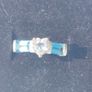Sky blue Topaz and Zircon Sterling silver ring Image 2