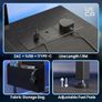 Gaming Desk with LED Lights & Power Outlets, Reversible Black Image 3