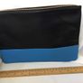 Medium Size  Fashionable Black and Blue Moss Copenhagen Twotone Leather Clutch Bag Image 3