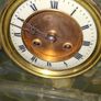 Antique Green Onyx French 3 Piece Clock Garniture, 19th Century, with White Enamel Dial, and Two Garnitures formed as Temples with Busts on a Plinth Base, Image 8