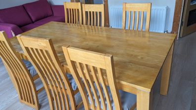 table and six chairs
