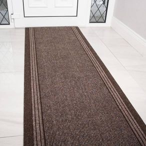 Brown Rubber Backed Very Long Hallway Hall Runner Narrow Rugs Custom Length - Sold and Priced Per Foot