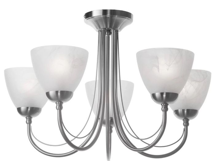 Litecraft Barcelona Satin Nickel 5 Arm Ceiling Light