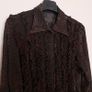 B. Young Dark Brown Black Sheer Mesh Ruffle Frill Textured Gothic Vampire Blouse Top Size L/XL Image 9