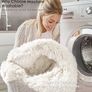 Fluffy Shaggy Rugs Living Room, Large Anti Slip Carpet, Machine Washable Soft Thick Pile Bedside Rug for Kids Bedroom, Nursery - Creme, 120 x 160 cm Image 2