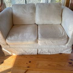 White 3 Piece Sofa Suite: 2 Seater + 2 c Armchairs
