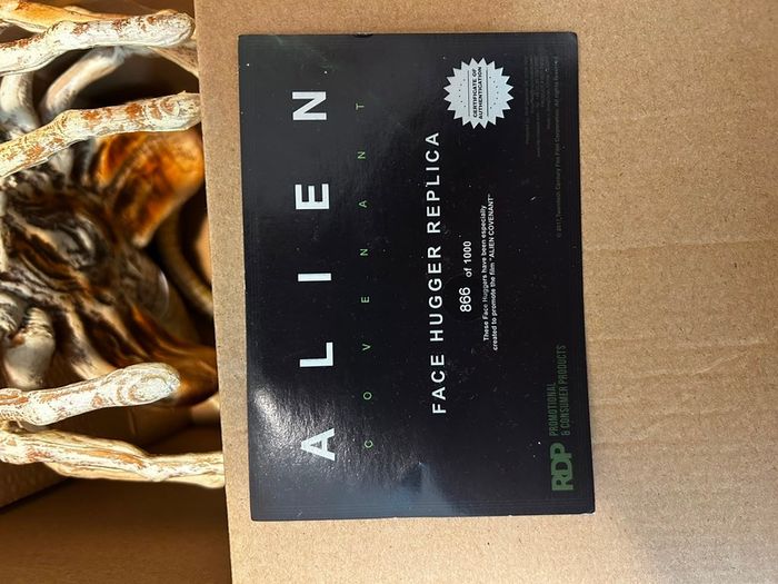 Alien Covenant Facehugger Promotional Replica Limited Edition 866 out of Official RDP Collectible with Certificate
