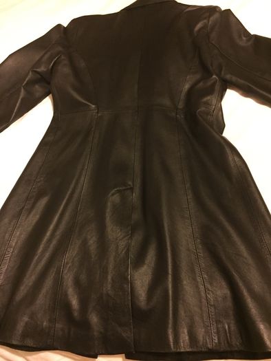 Black Leather Vard Coat Size 12-14