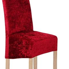 Crushed velvet red large chair covers
